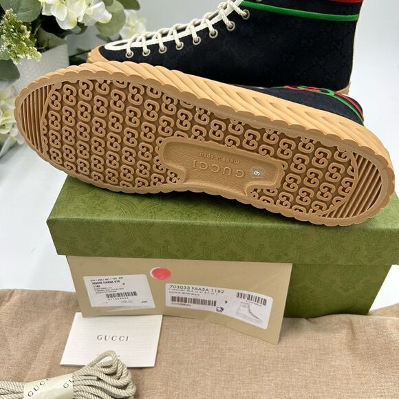 Men’s Gucci interlocking G high top sneakers size 9 made in Spain - Picture 7 of 9